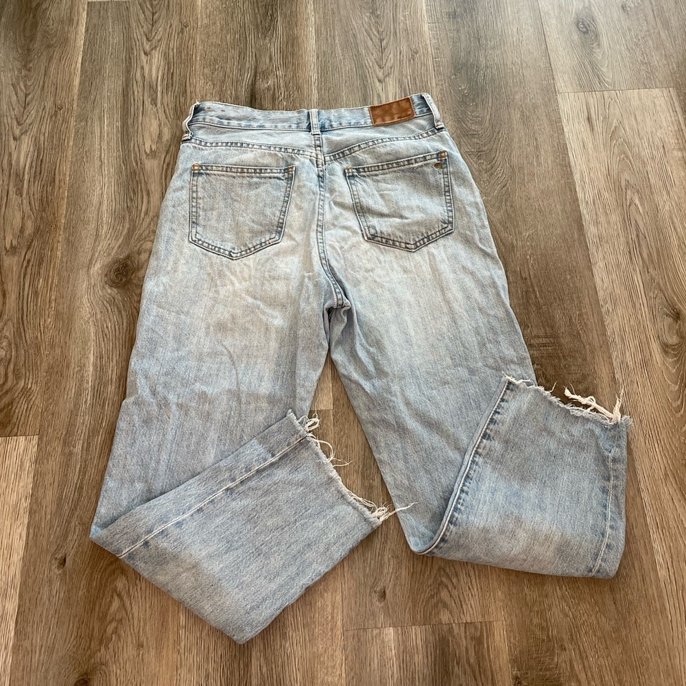 Madewell Light Wash Distressed Straight-Leg Jeans